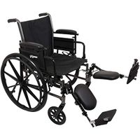 ProBasics Lightweight Wheelchair for Adults - Flip Back Height Adjustable Desk Arms with Elevating Leg Rest - 20" x 16" Seat