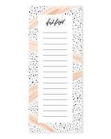 Modern to Do List. Home or Office. Stationery Notepad. 50 Sheets (3.625" x 8.5"). Black Speckles and Pink Stripes. Chic Grocery List. Don't Forget.