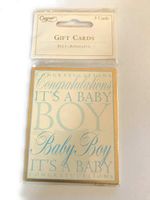 Congratulations It’s a Baby Boy 4 Gift Enclosure Cards, Self Adhesive for Gift Wrapping Baby Shower, no envelopes Needed