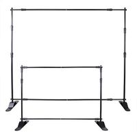 Happybuy Banner Stand Adjustable Step and Repeat Stand Trade Show Booth 8'x8' to 8'x10' Jumbo Telescopic Background Stand Wall Exhibitor Display Photographic (10 ft Banner Stand) 