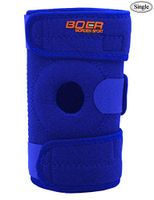 BOER Knee Brace, Knee Support Open-Patella Stabilizer with Durable Adjustable Strapping Kneecap Support for Pain Relief & Exercise Sports - Wear Anywhere (Blue-Black)