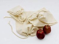 Cotton Muslin Bags, 100% Organic Cotton with Single Drawstring. Premium Quality Reusable Eco-Friendly Natural Muslin Bags. (50, 6x10 Inches)