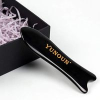 Yunoun Gua Sha Massage Tool -Handmade Natural Buffalo Horn,Used for SPA Acupuncture, Massage, Acupuncture Treatment and Trigger Point Treatment (Black, 1.2W×4.4L)