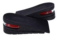 EUBUY Unisex 1 Pair 5CM Taller 2-Layer Height Increase Invisible Elevator Half Shoes Insole Heel Inserts Black