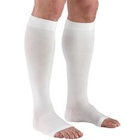 Truform 30-40 mmHg Compression Stockings for Men and Women, Knee High Length, Open Toe, White, X-Large