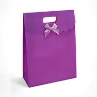 Purple Tab Top Gift Bags | Quantity: 25 | Width: 7 1/2" Gusset - 3 1/4"
