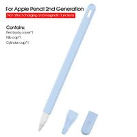 Case Cover for Pencil 2nd Generation,Silicone Elastic Silicone Colored Holder Grip Anti-Slip Sleeve + Nib Cover (2Pcs) for iPad Pro 2018 11 12.9 inch Cute Soft Pouch Pen Stick Pocket Bag