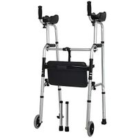 2 Wheeled Rollator Walker Lightweight Foldable Aluminium Frame Padded Seat Adjustable Height Short, Standard, Tall People Fauay