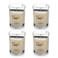 LUNA CANDLE CO. Warm, Vanilla Scented Jar Candle, 11oz. Glass, Natural Soy Wax, Long Burning Up to 110 Hours of Burn Time, Aromatherapy, Handcrafted in The USA (4 Pack)