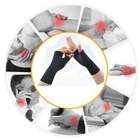 Unisex Hand Palm,Compression Stretch Wrist Protector,Prevent Hand Soreness. (Black, L)