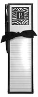 "Monogram B" Magnetic List Pad & Pen Gift Set, Blanc Noir Series