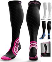 Compression Socks for Men & Women (20-30 mmHg) - Anti DVT Stockings - Varicose Veins - Running - Nurses - Shin Splints Calf Pressure Support - Pregnancy - Flight Travel - L/XL