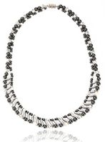 Elegant Womens Hematite Magnetic Therapy Necklace with Healing Stones Pain Relief for Neck Arthritis Migraine Headaches Shoulders and Back (Regular, White Howlite)