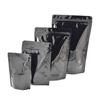 100 Pcs Colorful Stand Up Zip Lock Bags Pouch,Mylar Aluminum Foil Standing Zipper Plastic Pouches Bags Bottom Gusset Pouch Keep Aroma Zip Lock Bags (Black, 16x24x4 cm(6.3"x9.45"x1.57"))