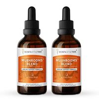 Mushrooms Blend Alcohol-Free, Glycerite Chaga, Shiitake, Maitake, Cordyceps, Reishi Mushroom. Tincture, Herbal Extract Immune Support Formula 2x4 OZ