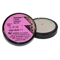 TADIRAN BATTERIES TL-5134/SPBP Non-Rechargeable Battery, Lithium, 1 Ah, 3.6 V, 1/10D, PCB Pins, 32.9 mm