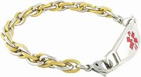 N Style ID Pegasus PRE-Engraved “Type 2 Diabetes” Women's Stylish Medical ID Bracelet - Red 6.75