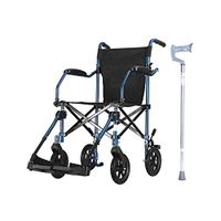 LS Wheelchair, Aluminum Alloy Elderly Disabled Manual Wheelchair Small Light Foldable Portable Travel (Color : B)