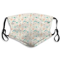 Fashion Comfortable Windproof mask,Abstract Floral Doodle with Botanical Elements Nursery Theme Pastel Toned Image,Printed Facial Decorations for Unisex S