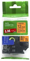 LM Tapes - Brother PT-D600 1/2" (12mm 0.47 Laminated) Black on Bright Orange (Fluorescent) Compatible TZe P-touch Tape for Brother Model PTD600 Label Maker with FREE Tape Guide Included