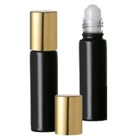 Grand Parfums Black Aromatherapy Essential Oil Glass Roll-on Bottles with Gold Top (Set of 18)
