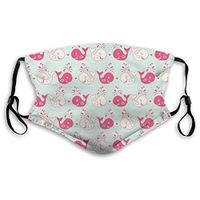 Fashion Comfortable Windproof mask,Cute Happy Cheerful Whales Pattern in Soft Pastel Tone Effects Love Valentines,Printed Facial Decorations for Unisex M