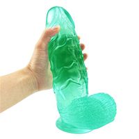 Wqzxy -Ðîl`dɔ Lifelike 10.23 Inch Huge Fat Thick Realisric Texture Super Portable 100% Waterproof Safety Material Super Strong Hands-Free Suction Cup Exciting Toy (Color : Green)