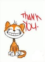 HotSaleStore Sticker Seals 48 Thank You Happy CAT Sticker Label Envelope Seals 1.2" Round