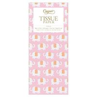 Caspari Elephant Parade Tissue Paper in Pink, 8 Sheets Included
