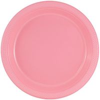 JAM PAPER Round Plastic Party Plates - Small - 7 inch - Baby Pink Pastel - 200/Box