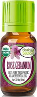 Organic Rose Geranium Essential Oil (100% Pure - USDA Certified Organic) Best Therapeutic Grade Essential Oil - 10ml