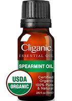 Cliganic USDA Organic Spearmint Essential Oil, 100% Pure Natural Undiluted, Therapeutic Grade for Aromatherapy (10ml) | Premium Certified Organic | Cliganic 90 Days Warranty
