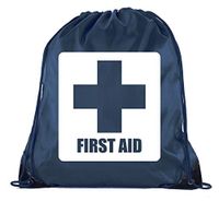 First Aid Backpack Drawstring Medical Bag for Emergencies or Epi Pen & Medicine - 3PK Navy CA2500FirstAid S4