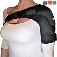 FIGHTECH Shoulder Brace for Men and Women | Compression Support for Torn Rotator Cuff and Other Shoulder Injuries | Left or Right Arm (Black, Small/Medium)