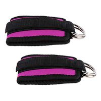 SUPVOX 2Pcs D-Ring Ankle Straps Padded Padded Ankle Cuff Bands for Gym Workout Cable Machine (Pink)