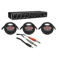 Behringer U-PHORIA UMC404HD Audio/MIDI Interface with MIDAS Mic Preamplifiers BUNDLE with 3 Senor 20" Microphone Cables and 1 x Pig Hog Stereo Breakout Cable