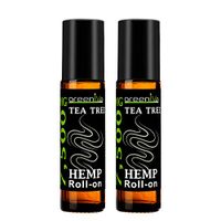 7,500mg Hemp Infused Tea Tree Roll-On - 100% Pure, Pre-Diluted Hemp Infused Tea Tree Roll-On - Therapeutic Grade with many Aromatherapy Benefits (2 Pack)