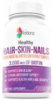Hair Skin Nails Biotin Supplements - Supports Strong, Healthy Hair and Nail Growth, Promotes Skin Healing, 3000mcg of Biotin - 120 Vegetarian Capsules by Fladora