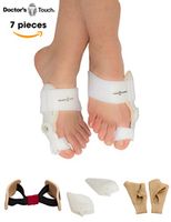 Doctor's Touch 7 pcs Hallux Valgus Day and Night Bunion Protector, Corrector and Splint for Bunion Relief Toe Straighteners and Bunion Pads - Hammer Toe Separator