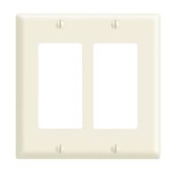 Leviton 80409-A 2-Gang Decora/GFCI Device Decora Wallplate, Standard Size, Thermoset, Device Mount, Almond