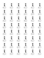 tkcutecandies123 48 Fancy Black CAT Envelope Seals Labels Stickers 1.2" Round