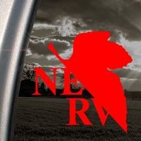 SoCool - Evangelion Nerve Anime - Vinyl - 5" tall (color: RED) decal laptop tablet skateboard car windows stickers