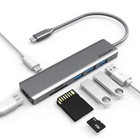 USB C Hub, Elando 7-in-1 Aluminum USB C Adapter with 4K HDMI Output, Type-C PD Charging, SD/TF Card Reader, 3 USB 3.0 Ports, USB C to HDMI Data Hub Compatible for USB C Devices