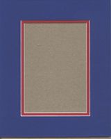18x24 Royal Blue & Bright Red Double Picture Mat, Bevel Cut for 13x19 Picture or Photo