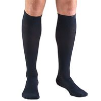 Truform Compression Socks, 20-30 mmHg, Men's Dress Socks, Knee High Over Calf Length, Navy, Large