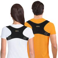Atlus Strong Posture Corrector for Men and Women – Upper Back Clavicle Brace Support – Subtle Under Clothing Wear – Back and Shoulder Pain Relief, Black