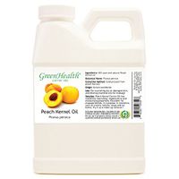 GreenHealth Peach Kernel Oil - 16 fl oz (473 ml) Plastic Jug w/Cap - 100% Pure Carrier Oil