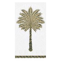 Caspari Grand Palms Paper Guest Towel Napkins in Black - Two Packs of 15
