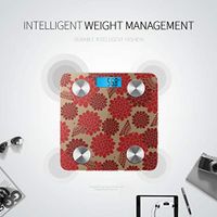 LYAOE Bluetooth Body Fat Scale Japanese Floral Smart Wireless Scale with LCD Display Measuring Body Weight Bmi and Health Digital Scale