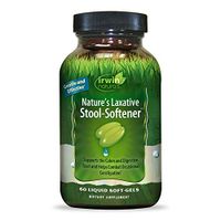 Irwin Naturals Nature's Laxative Stool-Softener - Gentle & Effective Cleanse, Bowel Regularity + Occasional Constipation Support Herbal Blend with Cape Aloe + Psyllium - 60 Liquid Softgels